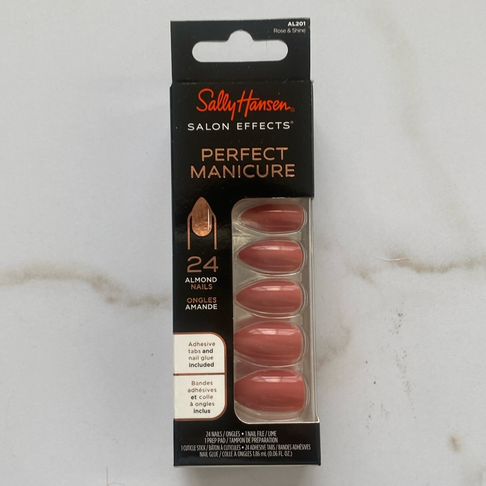Sally Hansen NWT perfect manicure almond shape rose & shine color